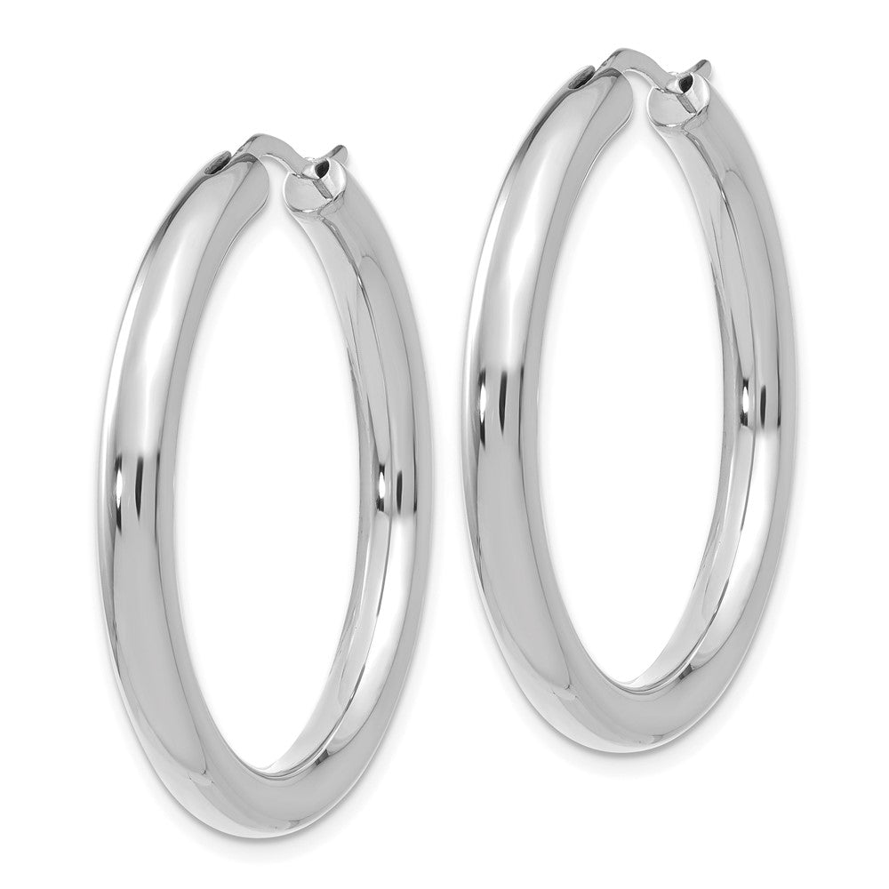 Sterling Silver Rhodium-plated 3.5mm Tube Earrings