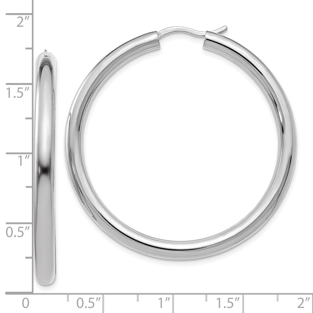 Sterling Silver Rhodium-plated 3.5mm Tube Earrings