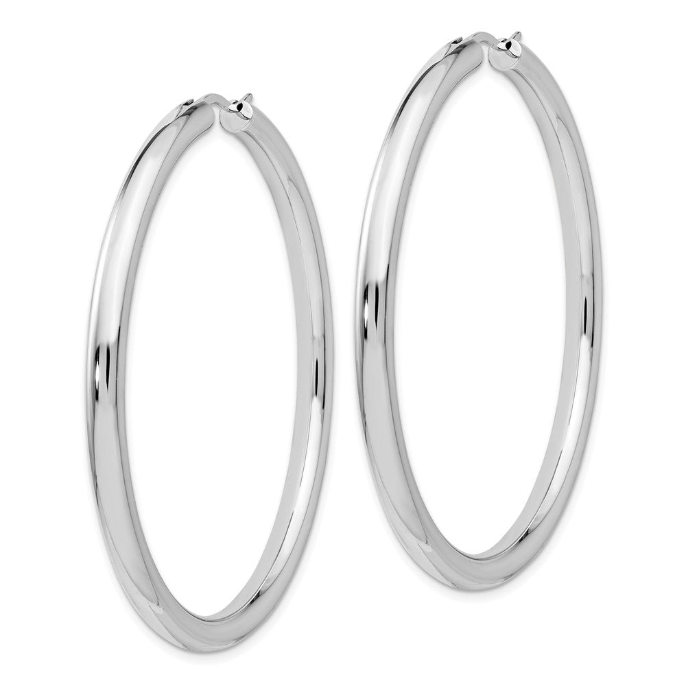 Sterling Silver Rhodium-plated 3.5mm Tube Earrings