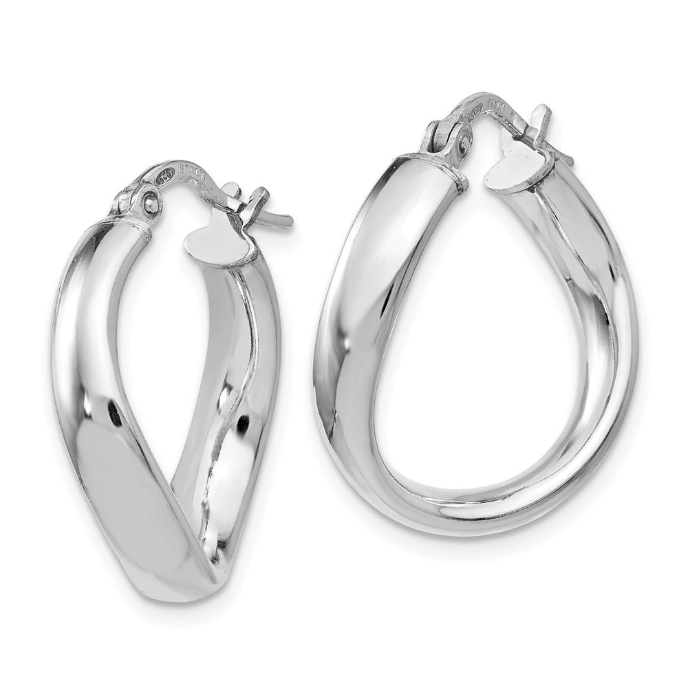Sterling Silver Polished Twisted Hoop Earrings