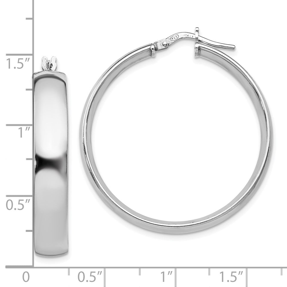 Sterling Silver Polished Hinged Hoop Earrings