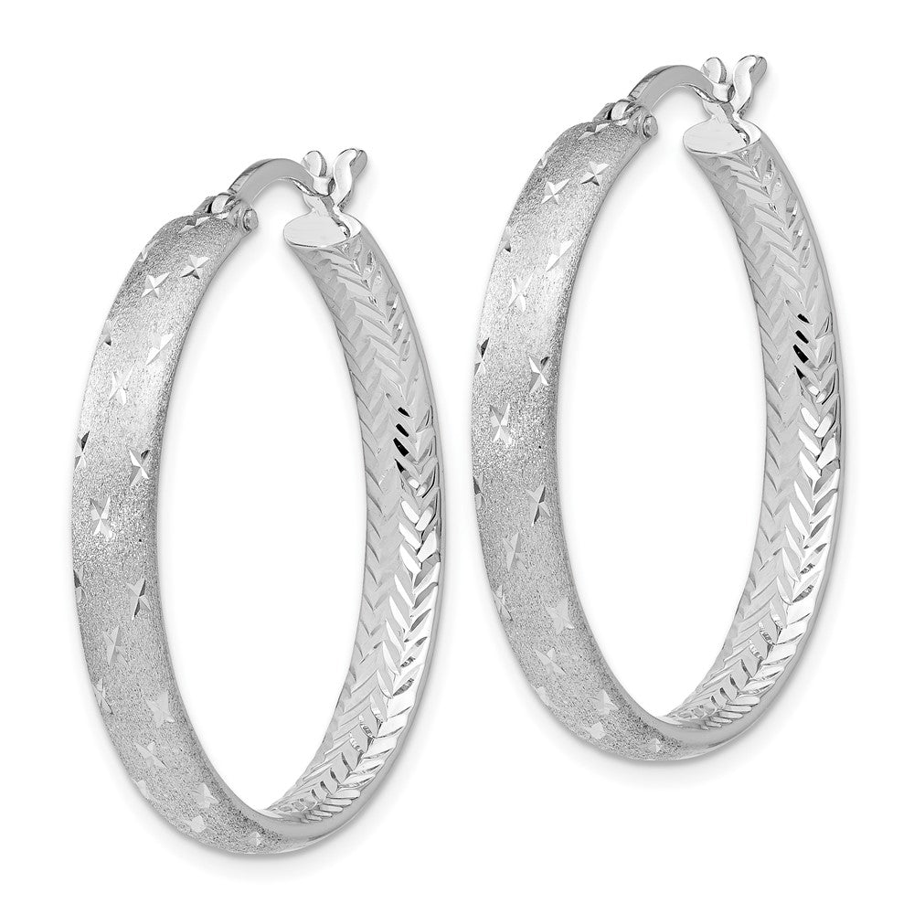 Sterling Silver Rhodium In/Out D/C Earrings