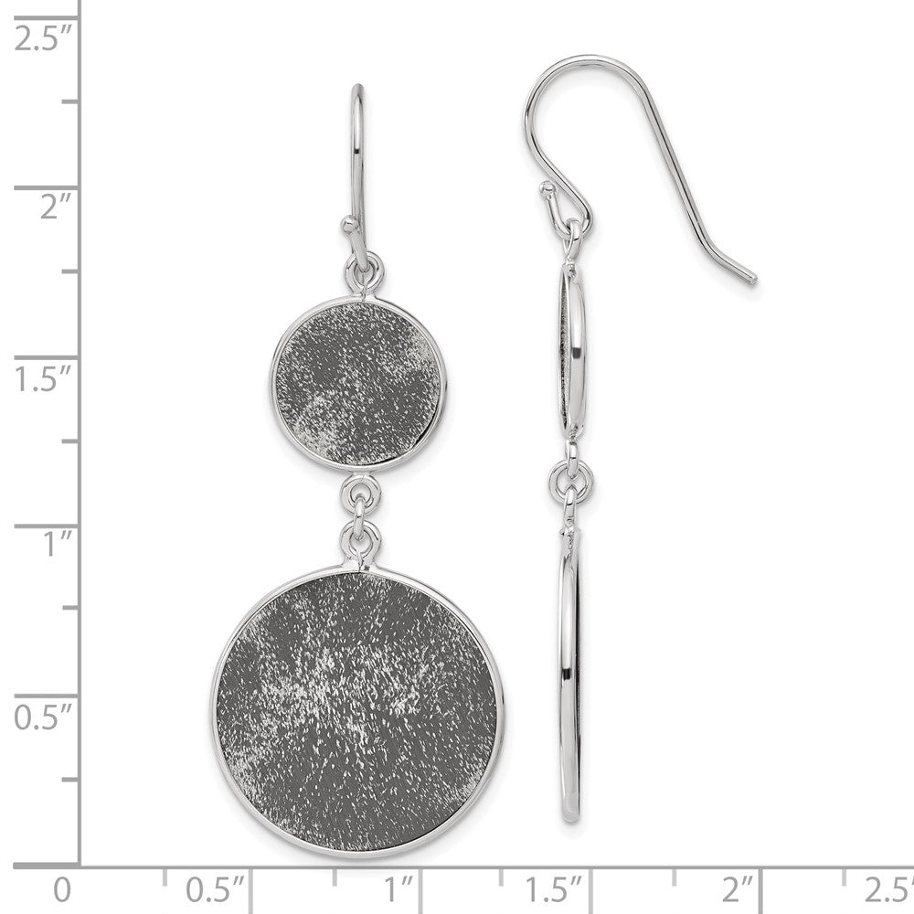 Sterling Silver Ruthenium-plated Shepherd Hook Earrings