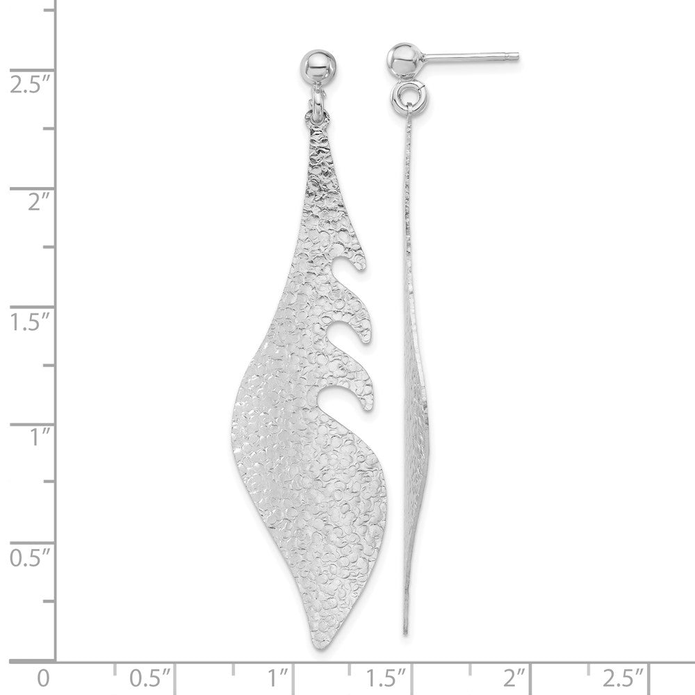 Sterling Silver Polished and Textured Post Dangle Earrings