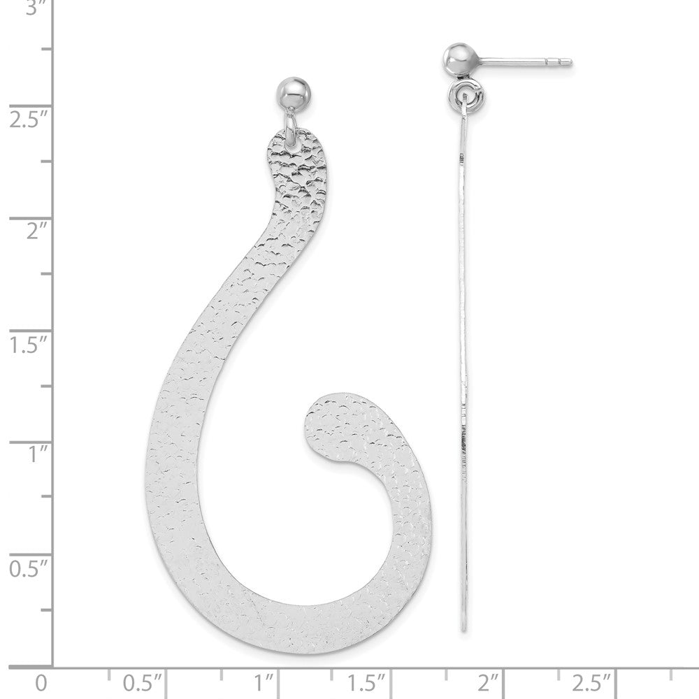 Sterling Silver Polished and Textured Post Dangle Earrings