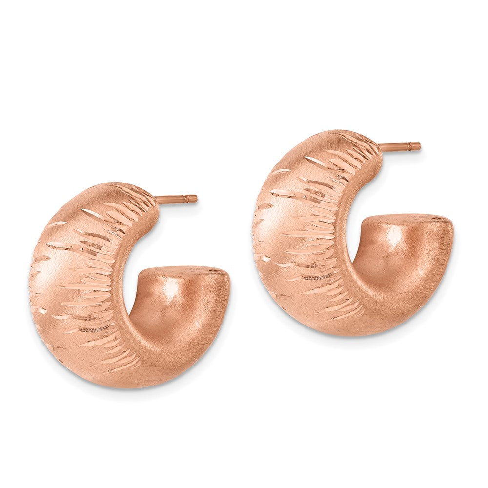 Sterling Silver & Rose Gold-plated Satin & D/C Post Hoop Earrings