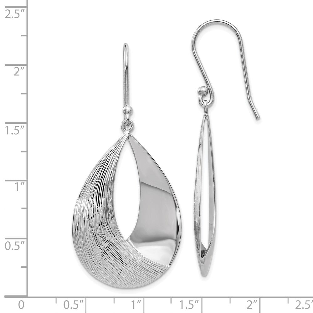 Sterling Silver Polished and Textured Dangle Earrings
