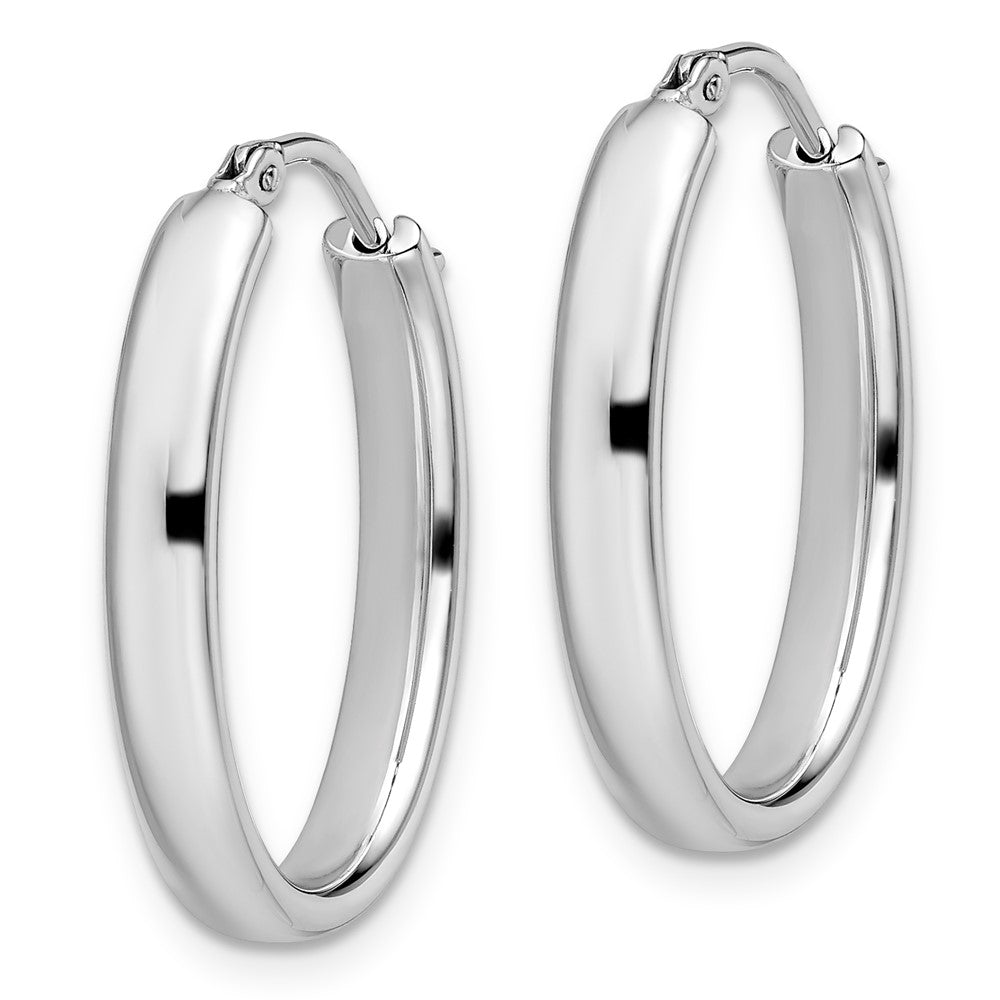 Sterling Silver Polished Oval Hoop Earrings