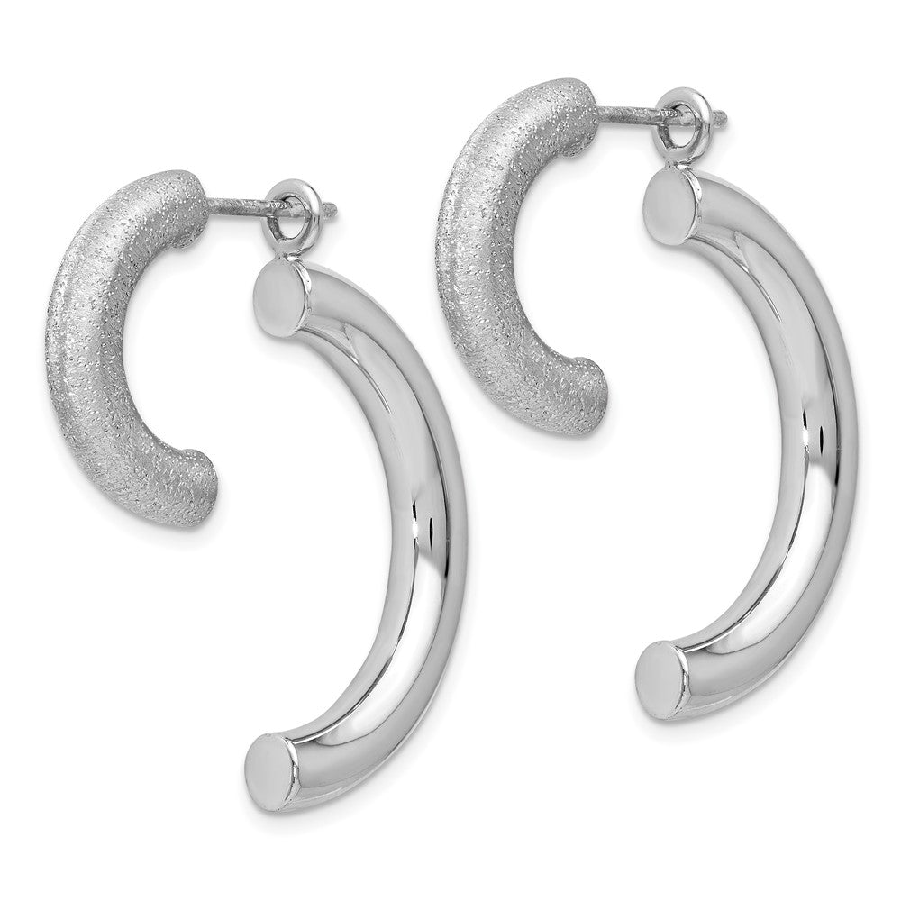 Sterling Silver Polished D/C Removable Front Back Earrings