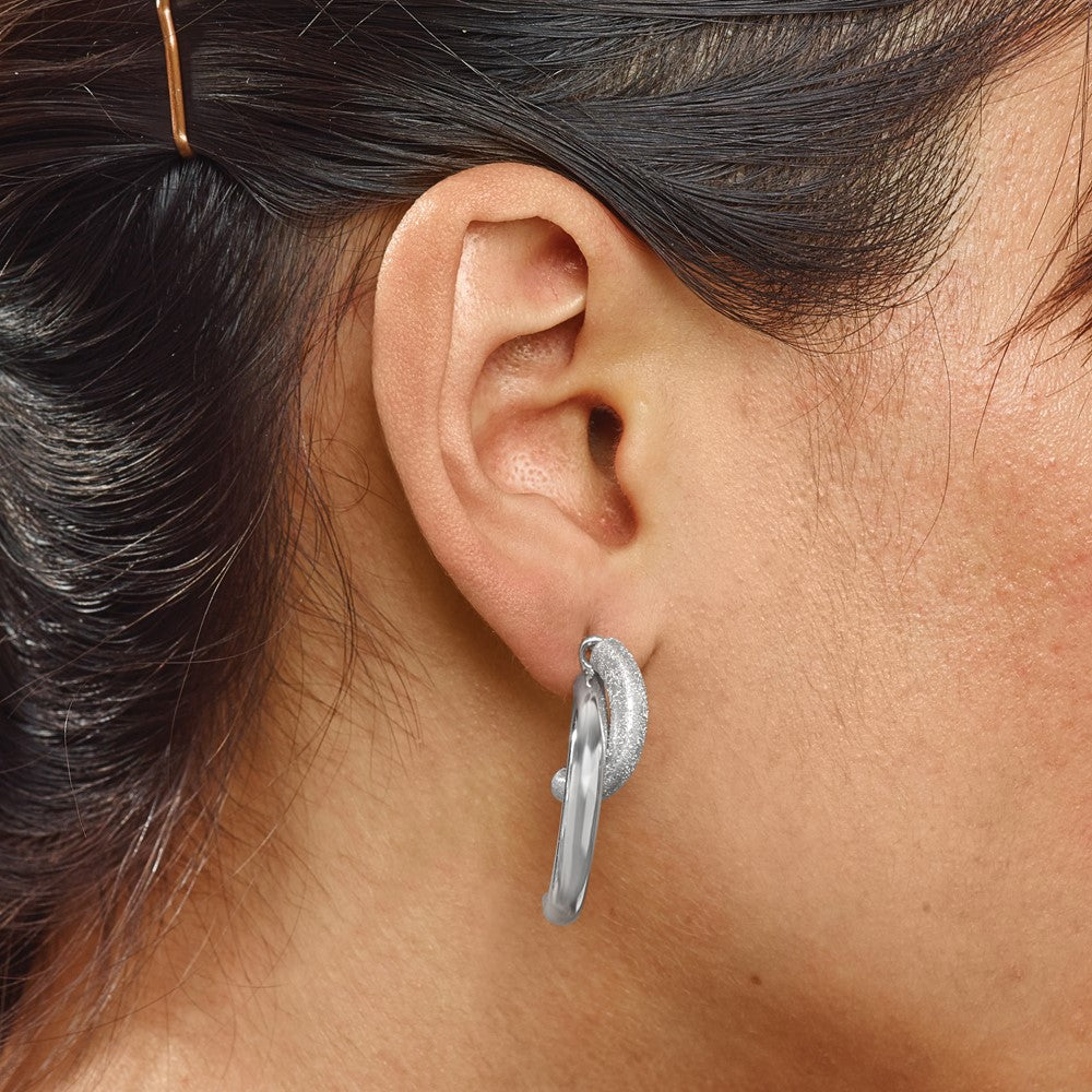 Sterling Silver Polished D/C Removable Front Back Earrings