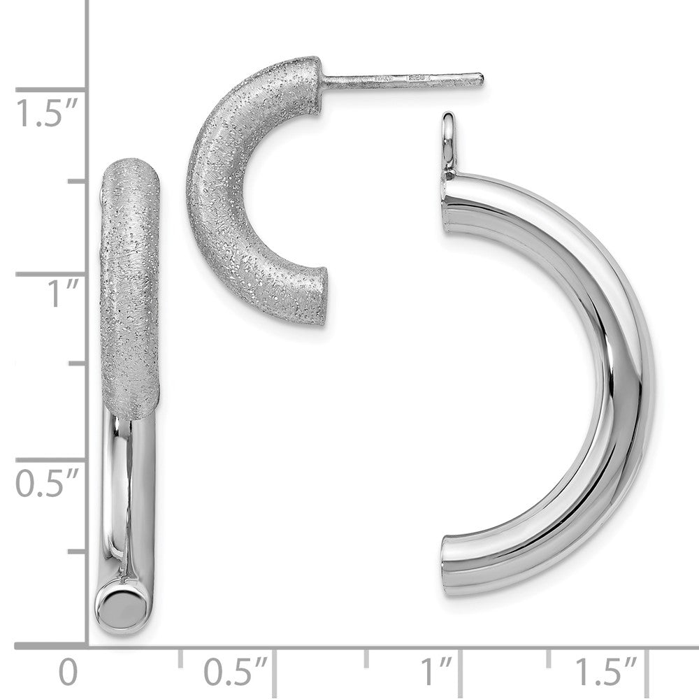 Sterling Silver Polished D/C Removable Front Back Earrings