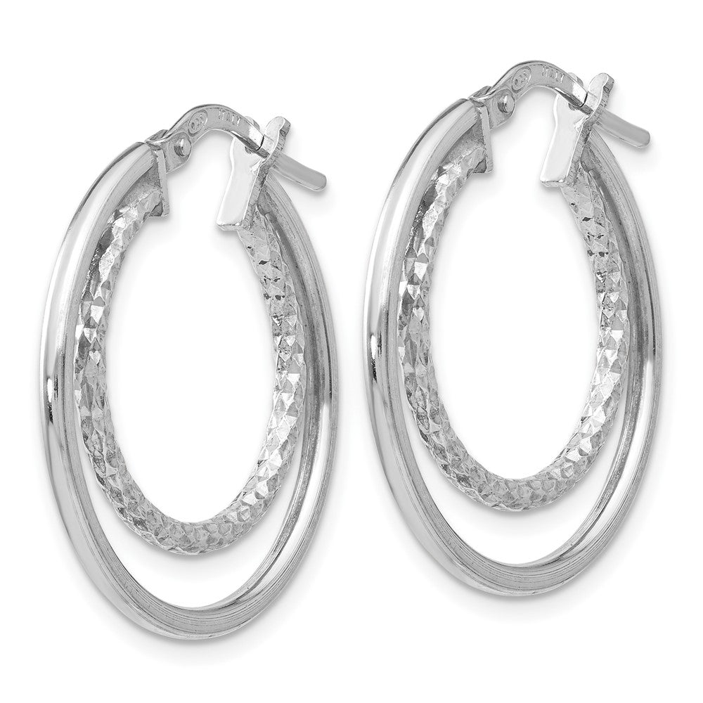 Sterling Silver Polished D/C Hoop Earrings