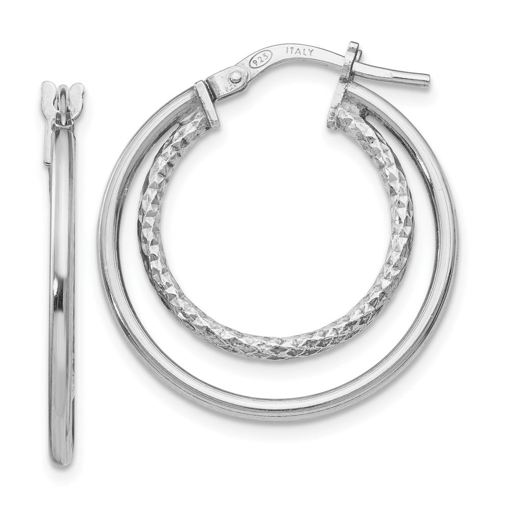 Sterling Silver Polished D/C Hoop Earrings