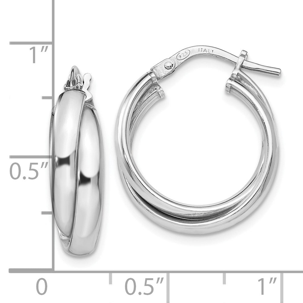Sterling Silver Polished Twisted Hoop Earrings