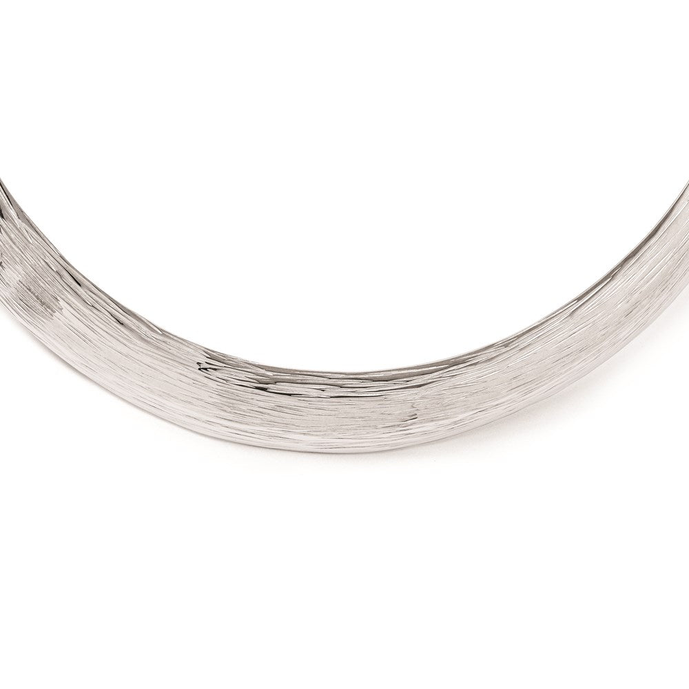 Sterling Silver Polished and Textured Slip-on Neck Collar
