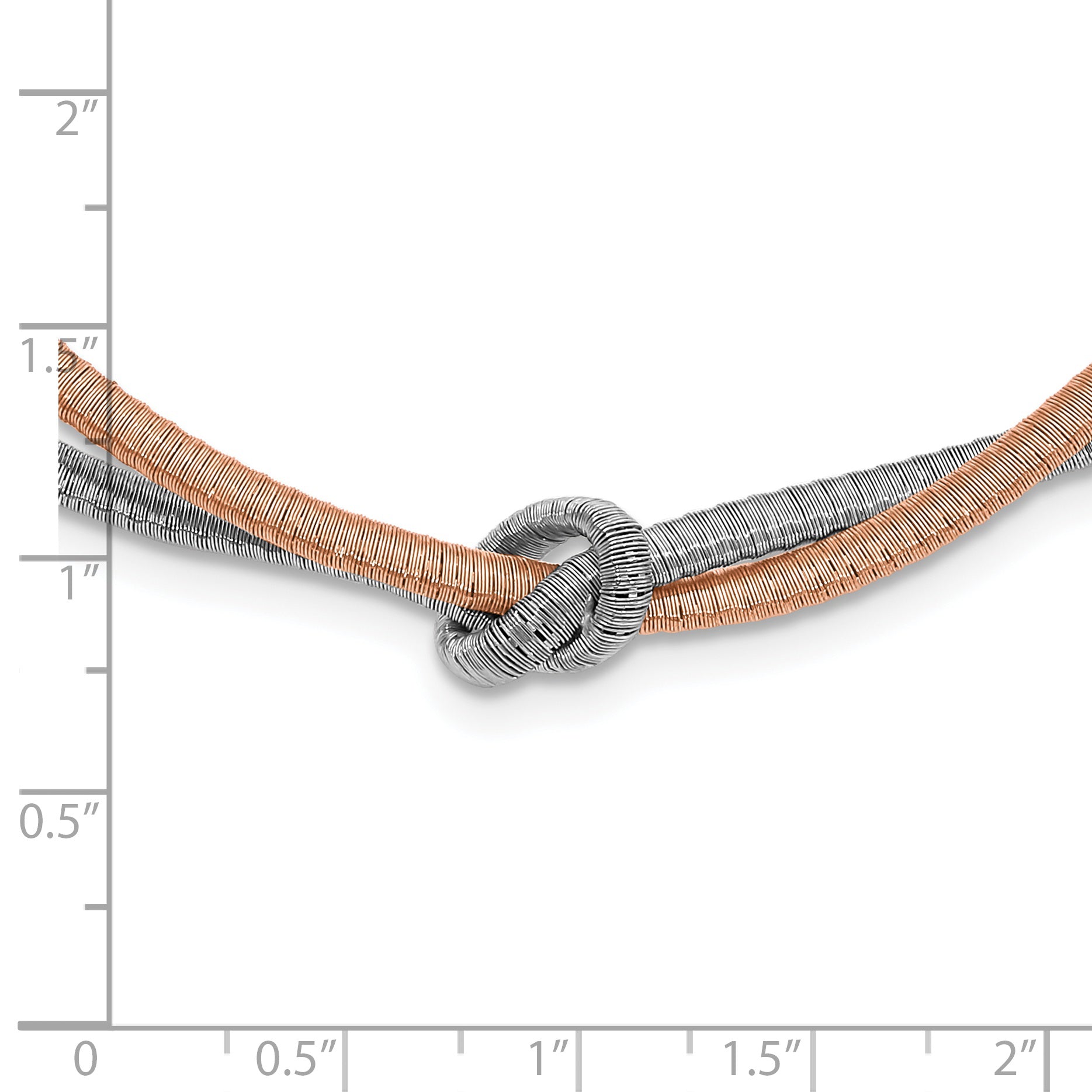 Sterling Silver & Rose Gold-plated Multistrand Knot w/ 2in Ext Necklace