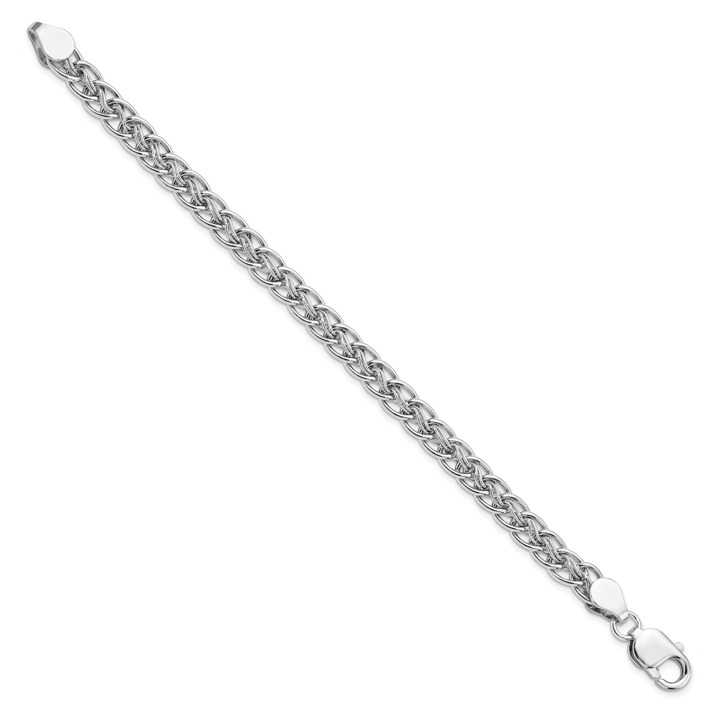 Sterling Silver Rhodium-plated Polished Link Bracelet