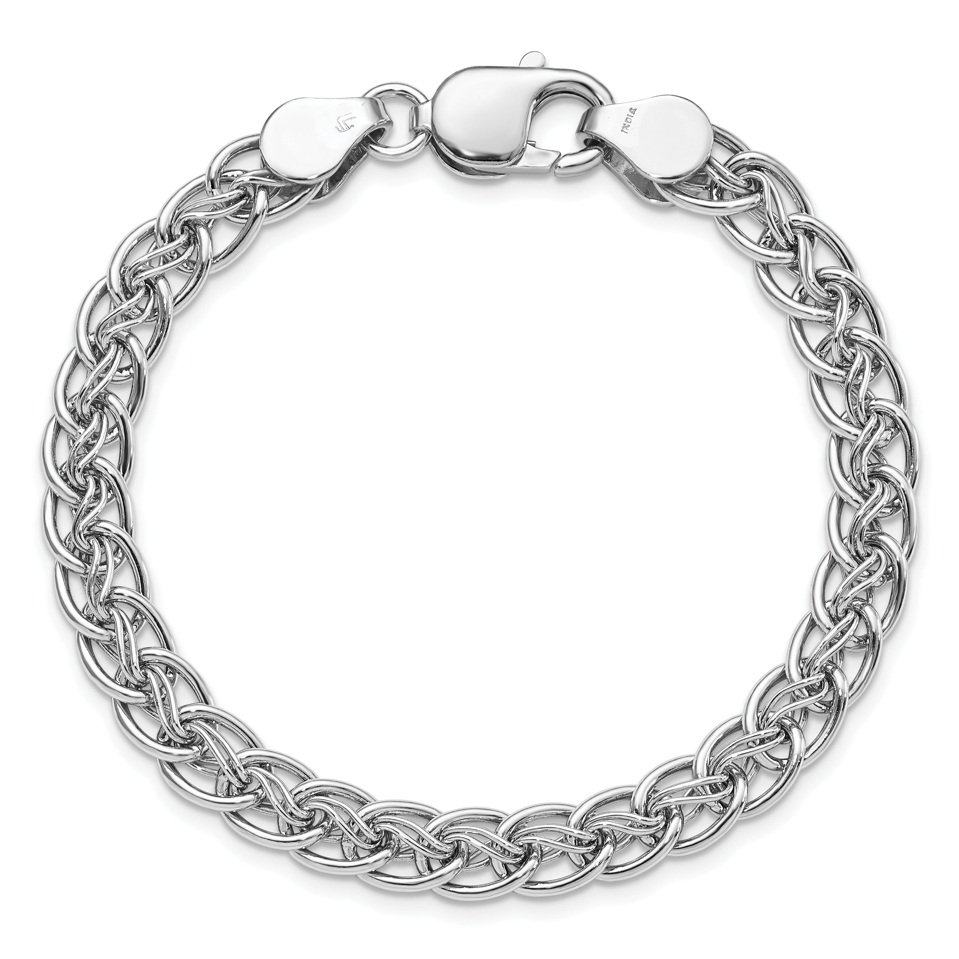 Sterling Silver Rhodium-plated Polished Link Bracelet
