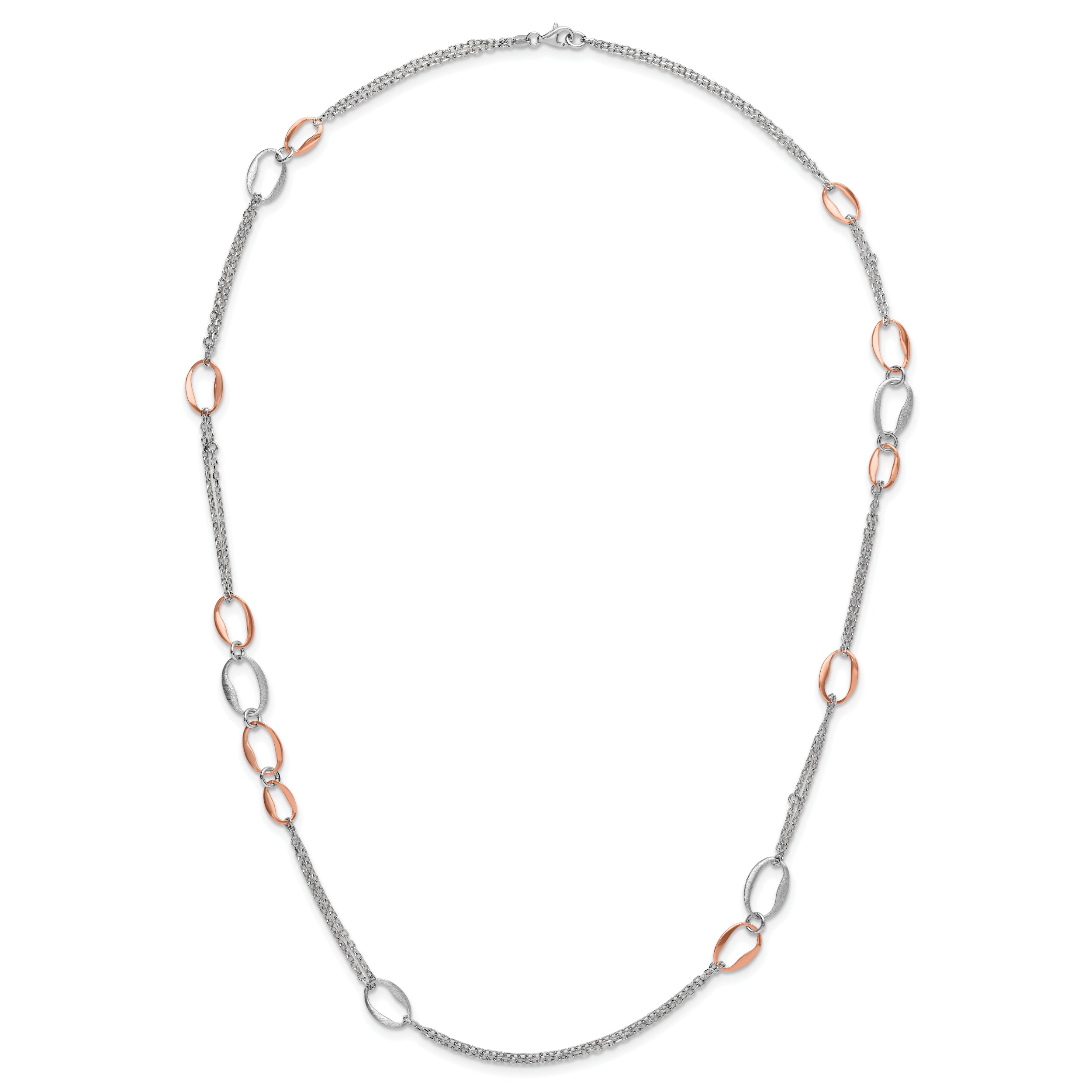 Sterling Silver Rose-plated w/1in ext. Link Bracelet