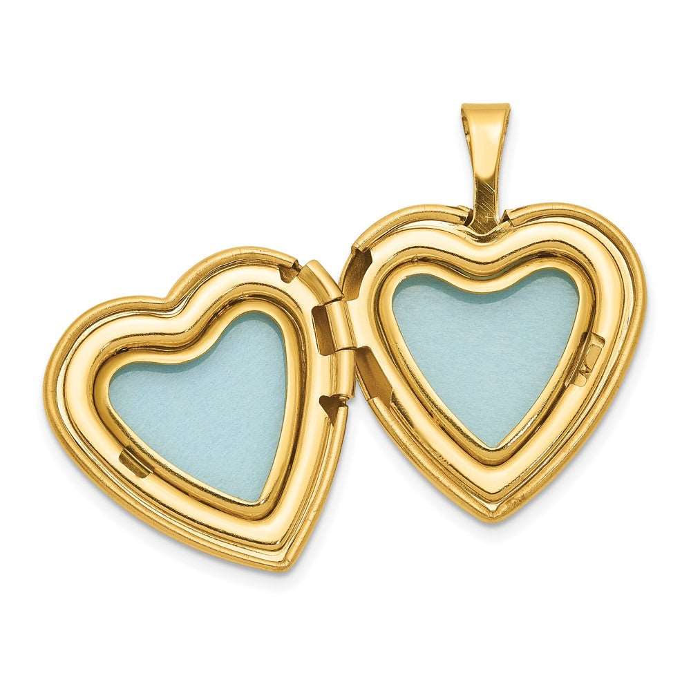 1/20 Gold Filled Satin and Polished 2-Frame 15mm Heart Locket