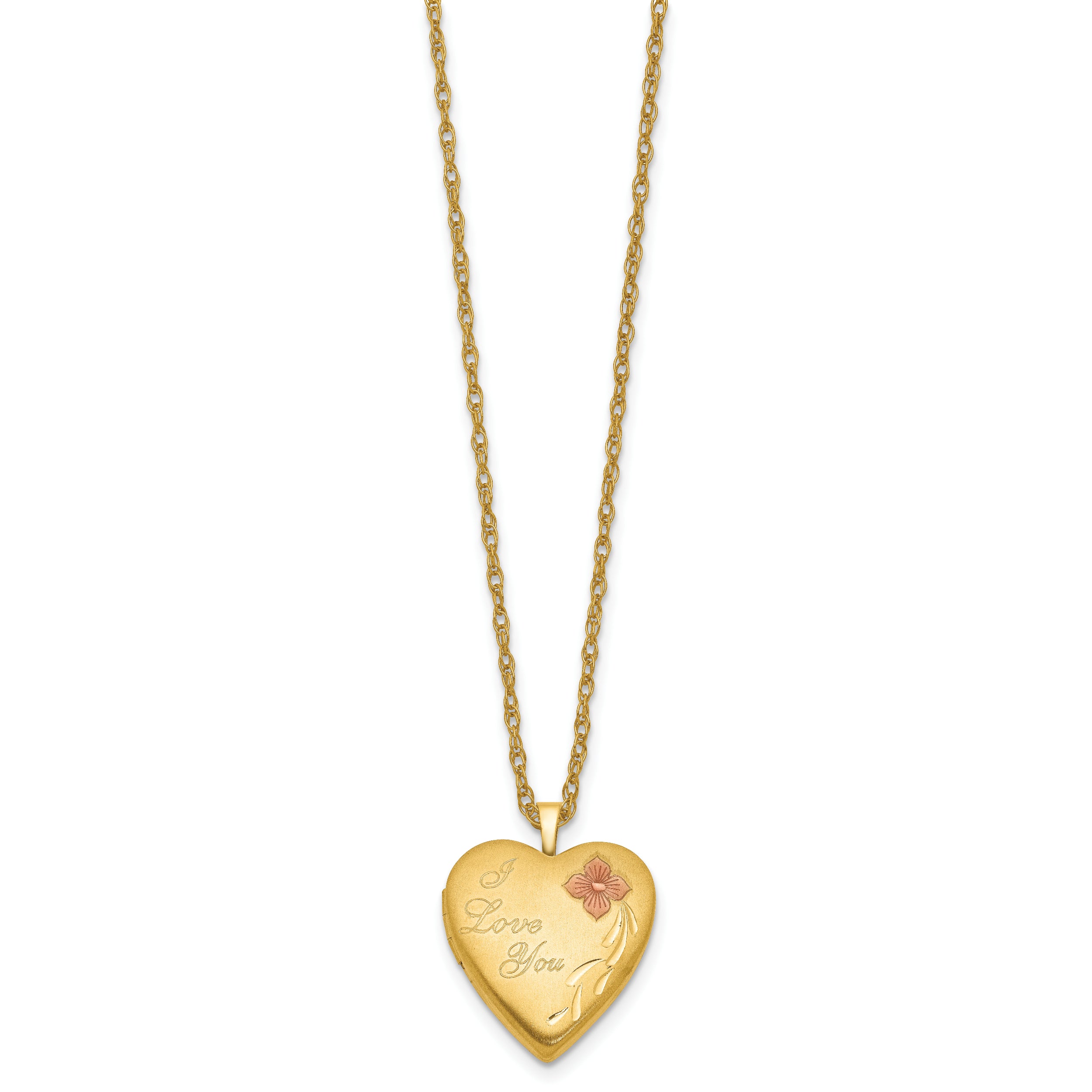 1/20 Gold Filled 20mm Enameled I Love You Heart Locket Necklace