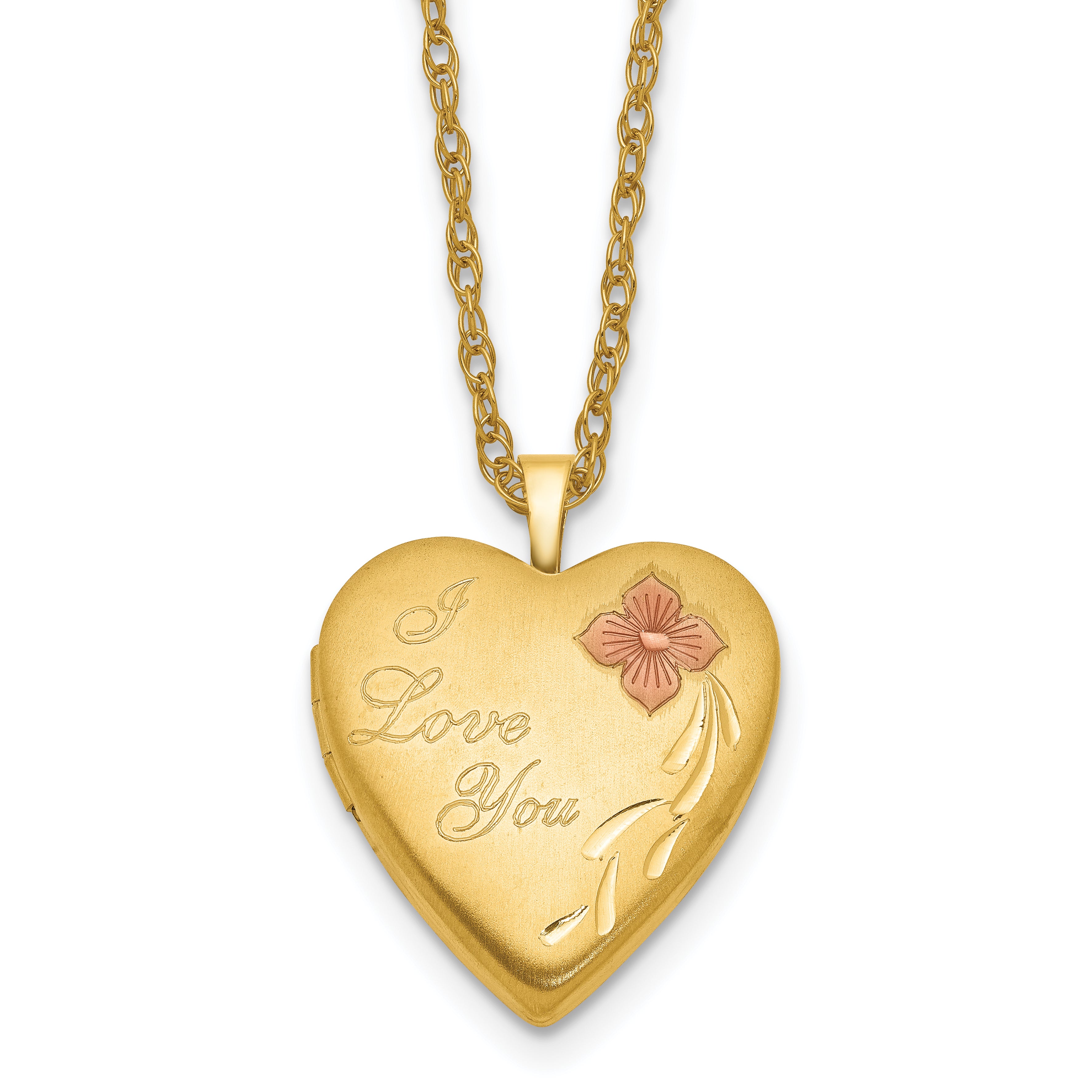 1/20 Gold Filled 20mm Enameled I Love You Heart Locket Necklace