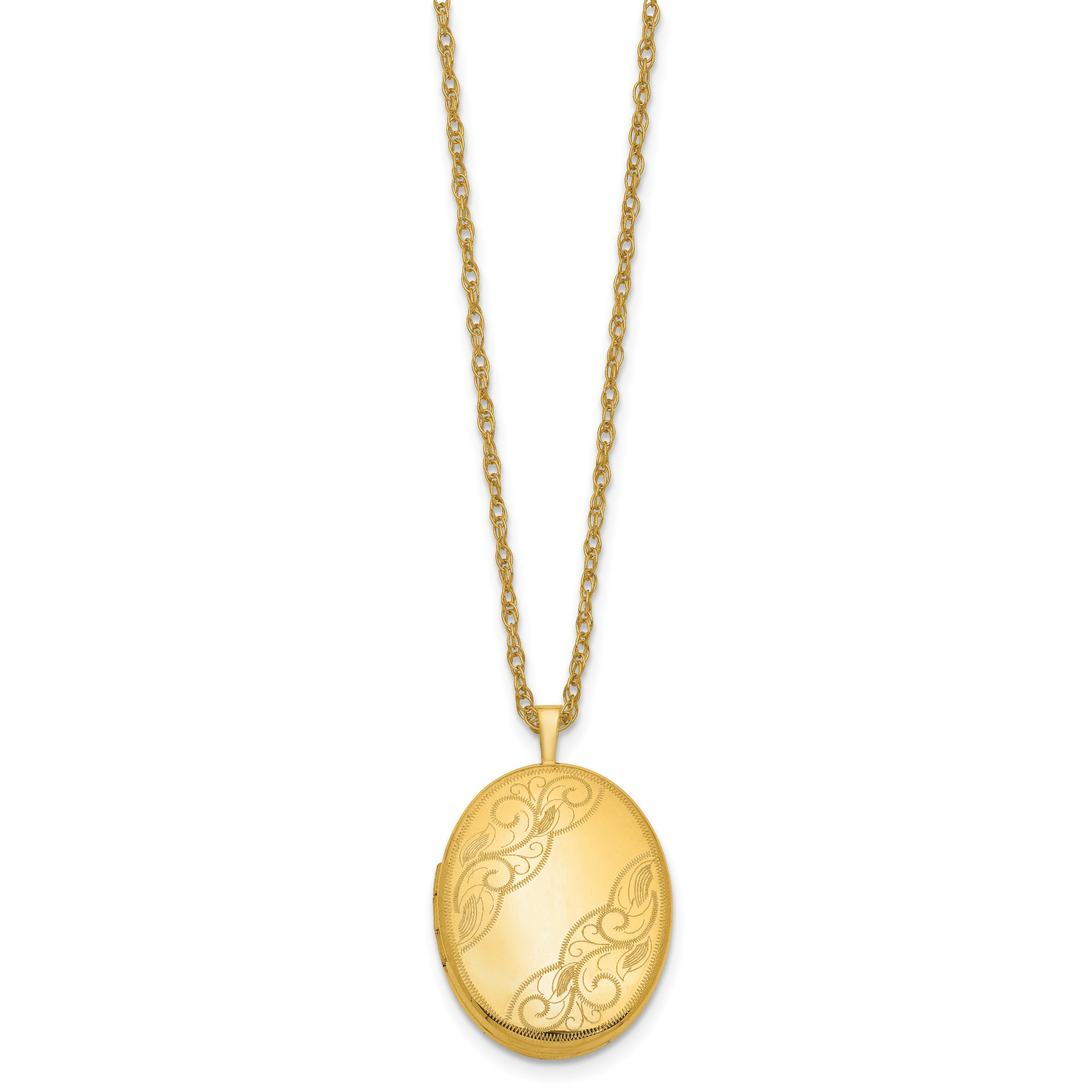 1/20 Gold Filled 26mm Swirled Oval Locket Necklace