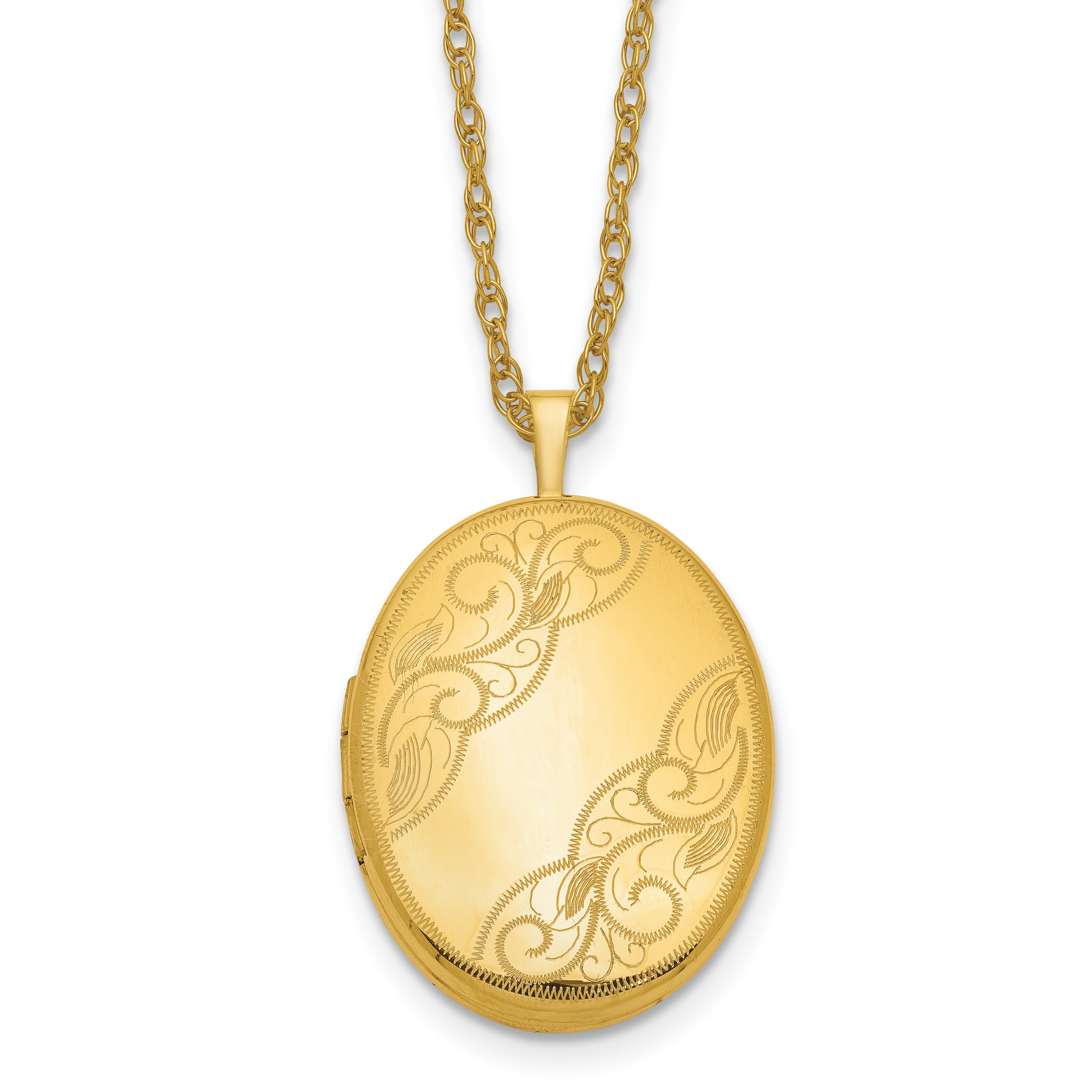 1/20 Gold Filled 26mm Swirled Oval Locket Necklace