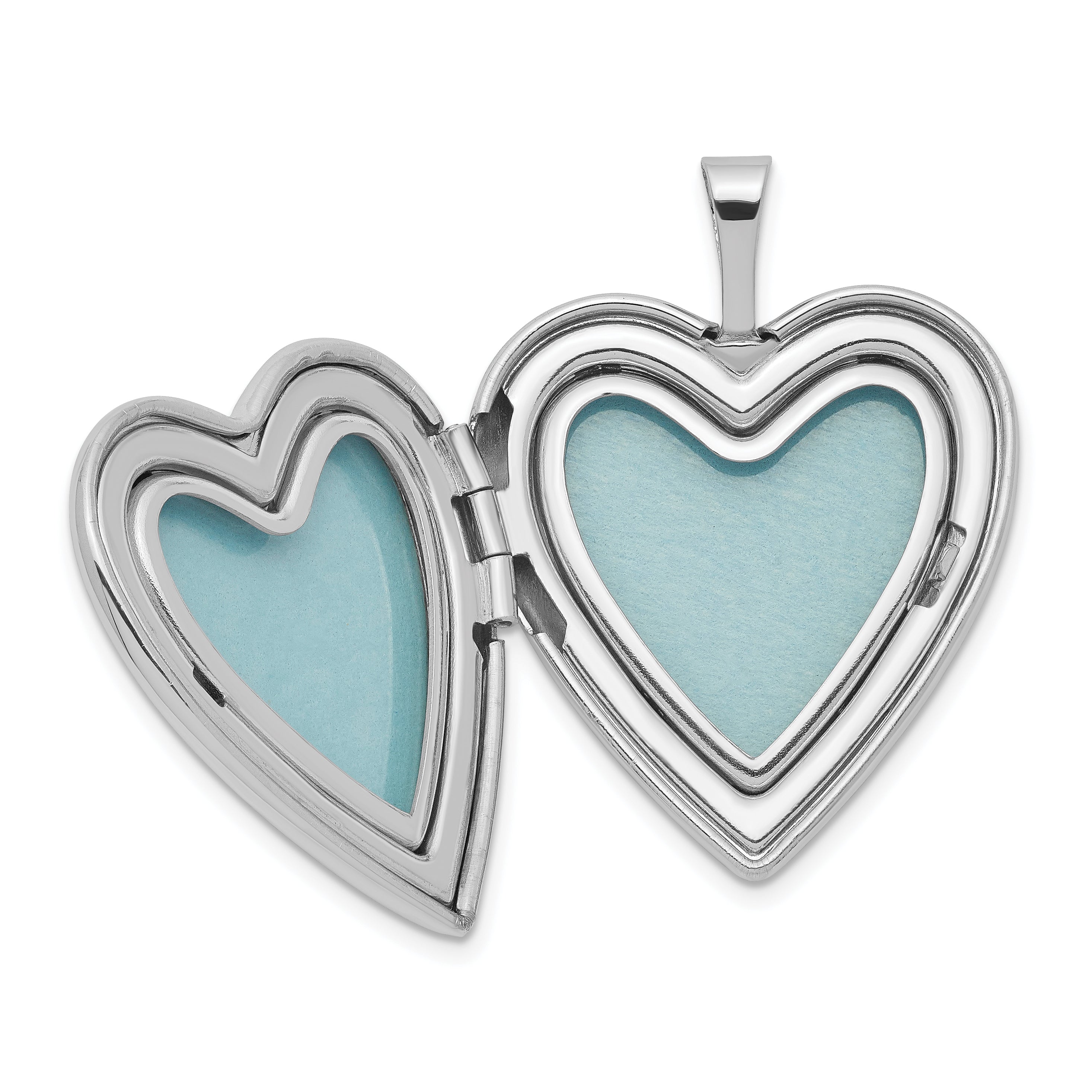 Sterling Silver Rhodium-Plated 20Mm Hands Heart Locket Qls405
