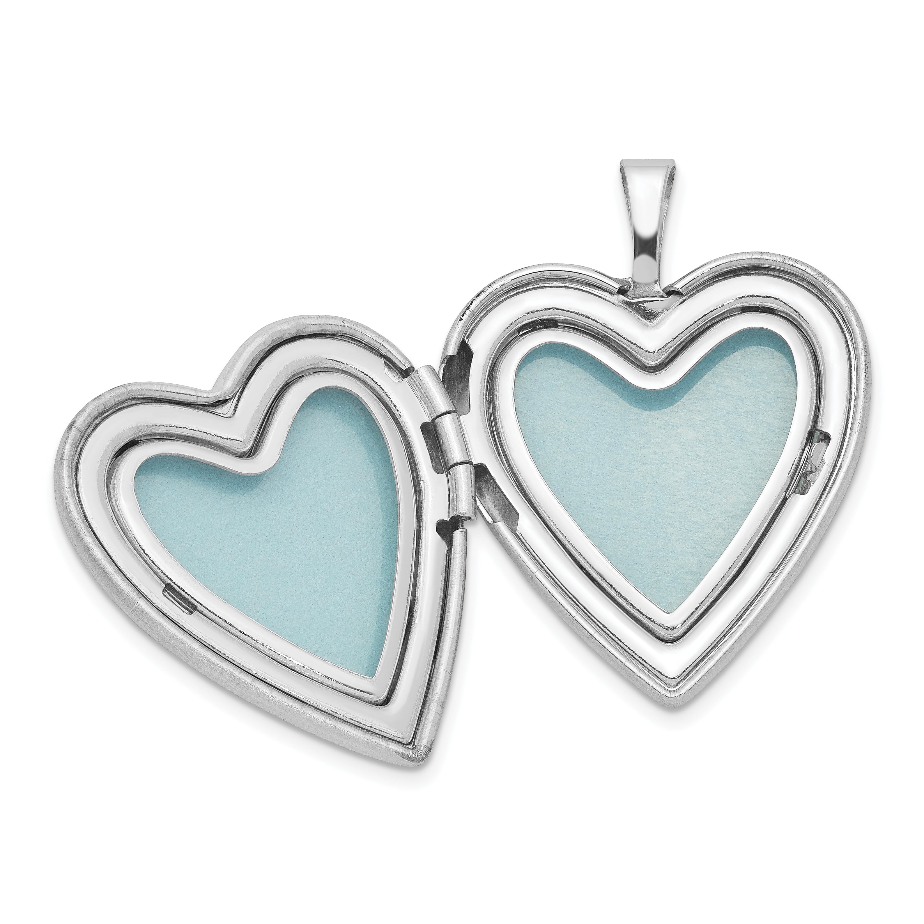 Sterling Silver Rhodium-plated Enameled Flowers & Butterfly Heart Locket