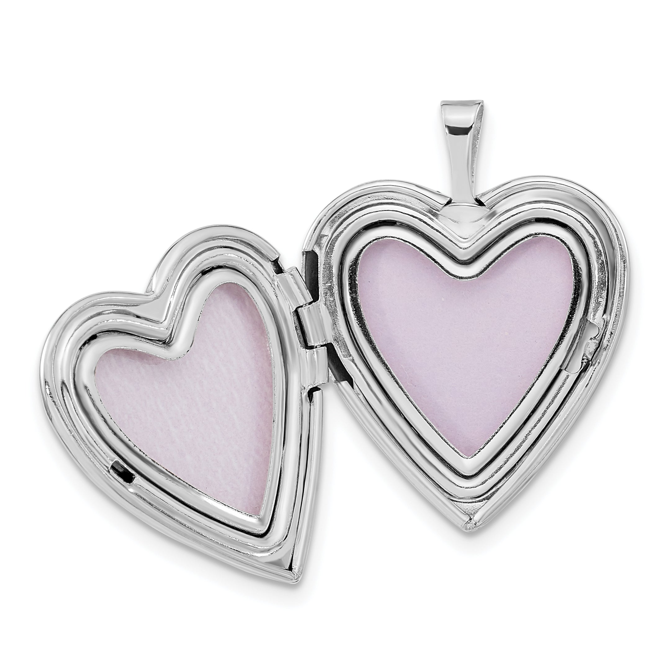 Sterling Silver Green & Pink Enameled Crystal Cross Heart Locket