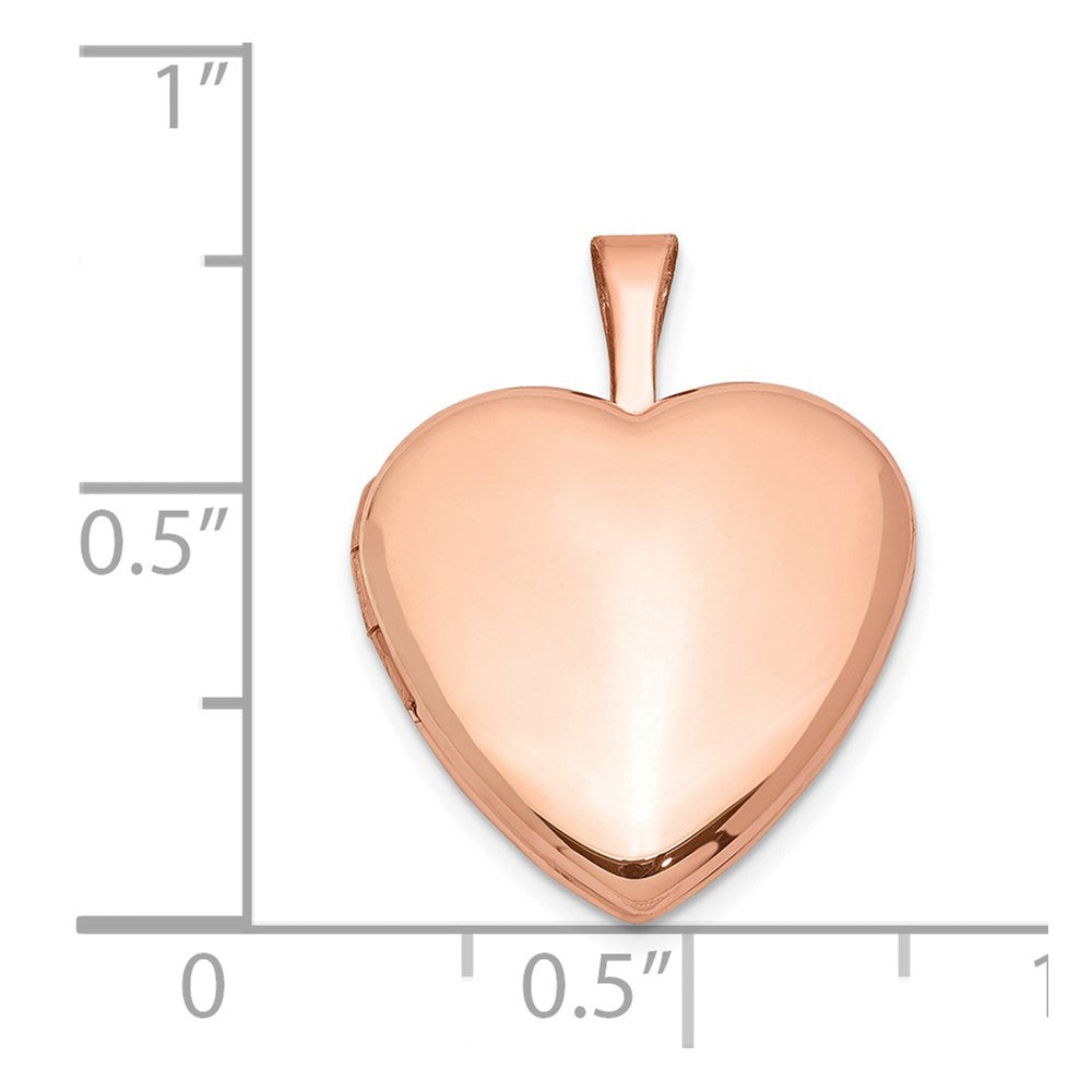Sterling Silver Rose Gold-plated Satin and Polished 2-Frame Heart Locket