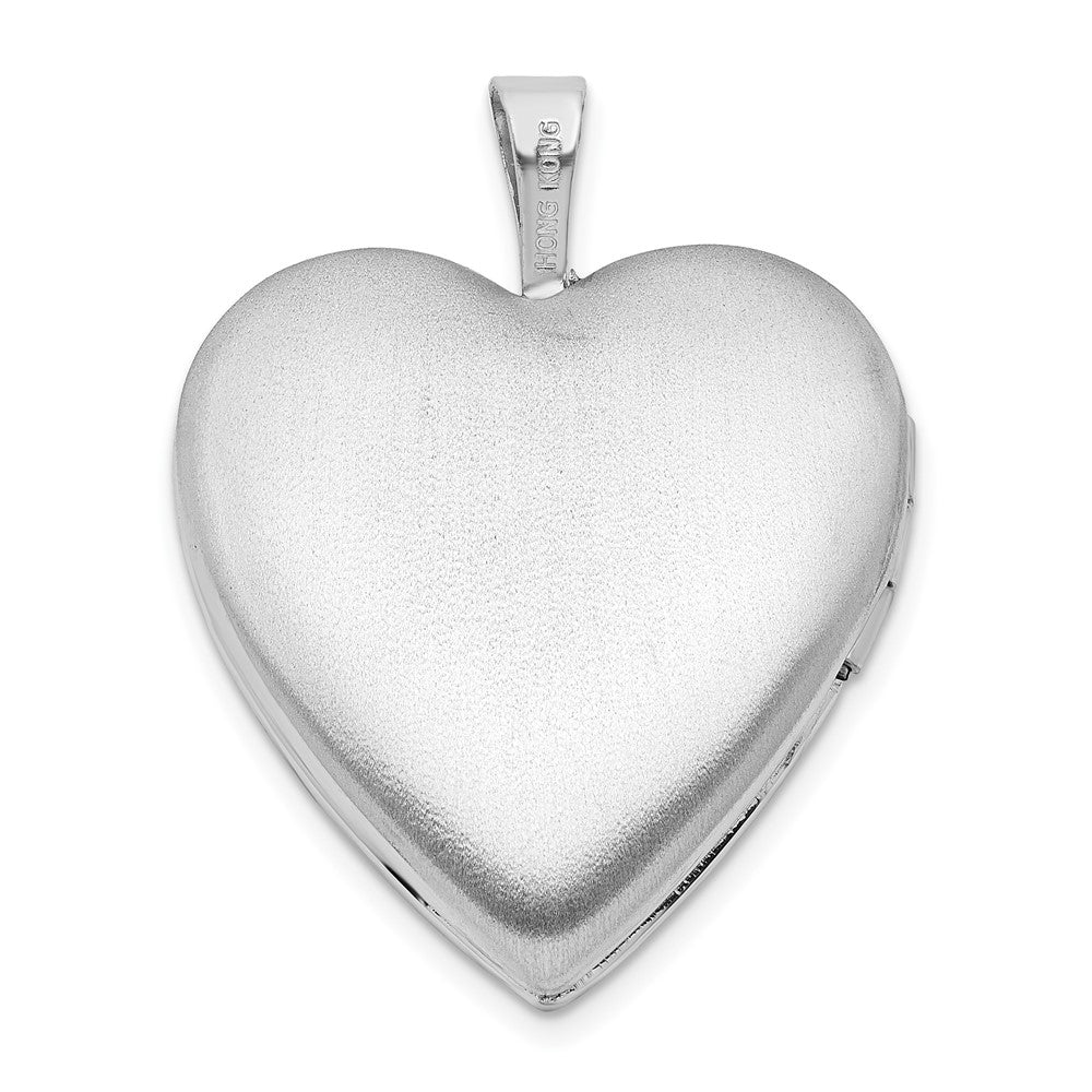 Sterling Silver Rhod-pltd 20mm FOREVER IN MY HEART Heart Locket
