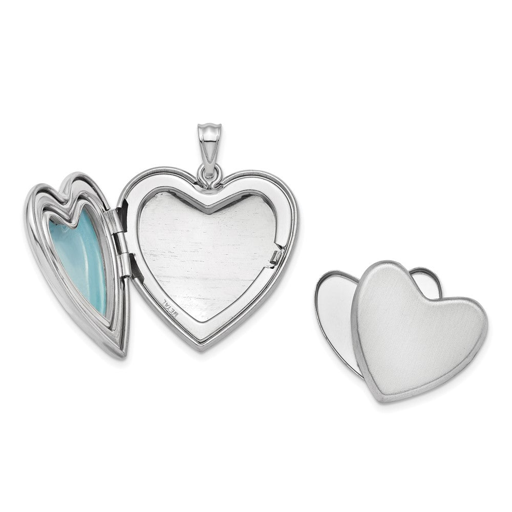 Sterling Silver Rhodium-plated Flower Ash Holder Heart Locket