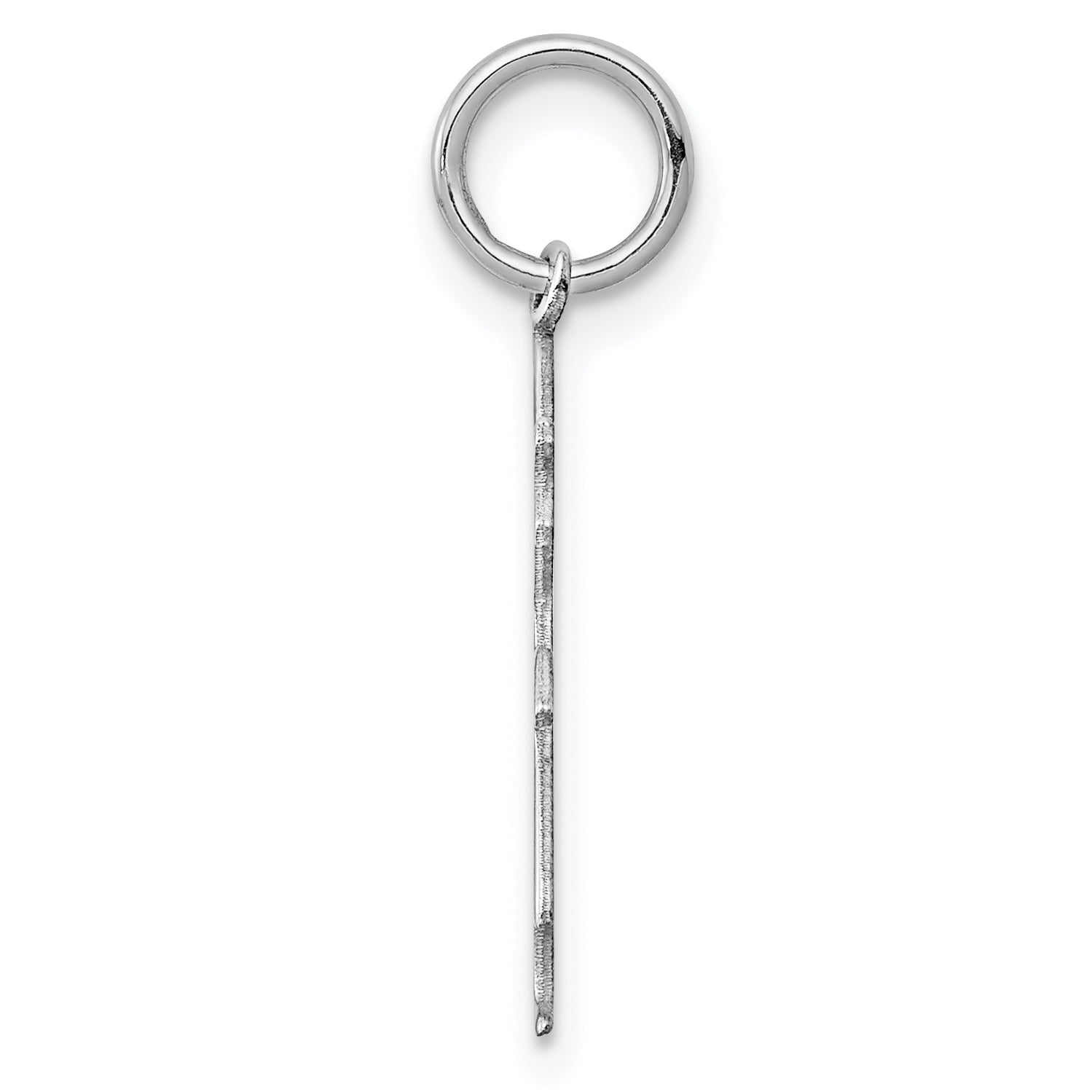 Sterling Silver Rhod-plated Eng. Girl Polished Front/Back Disc Charm