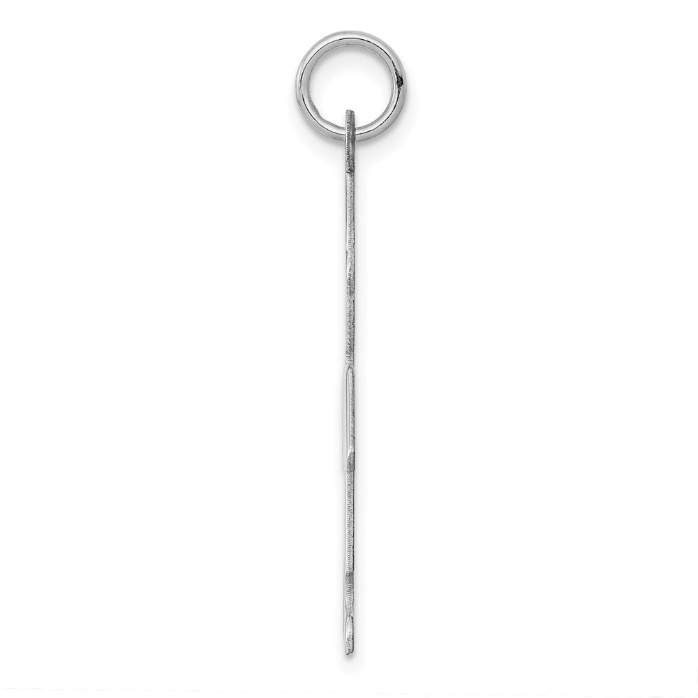 Sterling Silver Rhod-plated Eng. Boy Polished Front/Satin Back Disc Charm