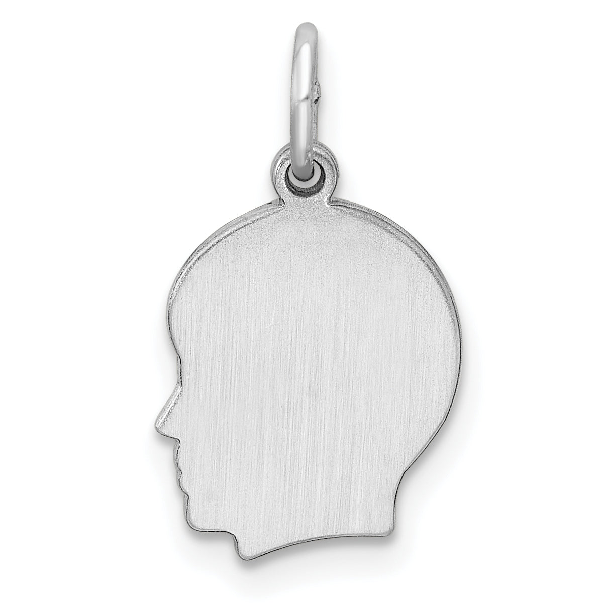 Sterling Silver Rh-plt Engraveable Boy Disc Charm Polish on Front/Back