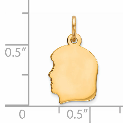 Sterling Silver GP Engraveable Girl Polished Disc Charm