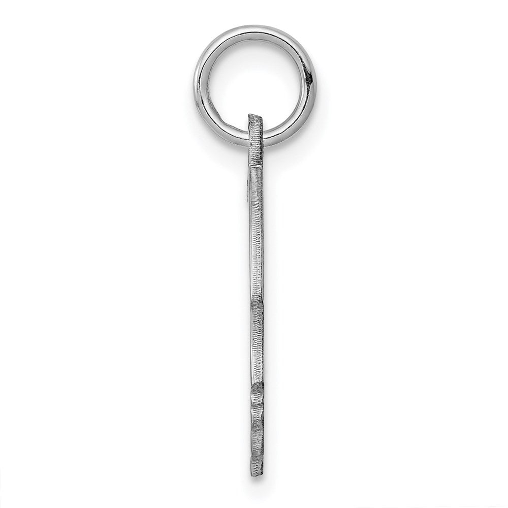 Sterl Silver Rh-plt Engraveable Boy Polished Front/Satin Back Disc Charm