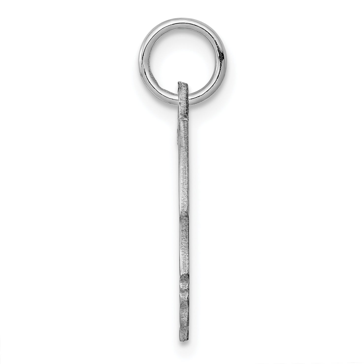 Sterl Silver Rh-plt Engraveable Boy Polished Front/Satin Back Disc Charm