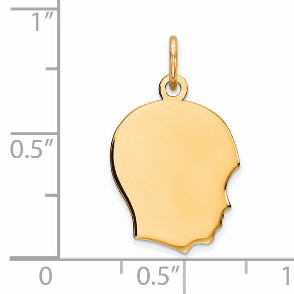Sterling Silver GP Engraveable Boy Polished Disc Charm