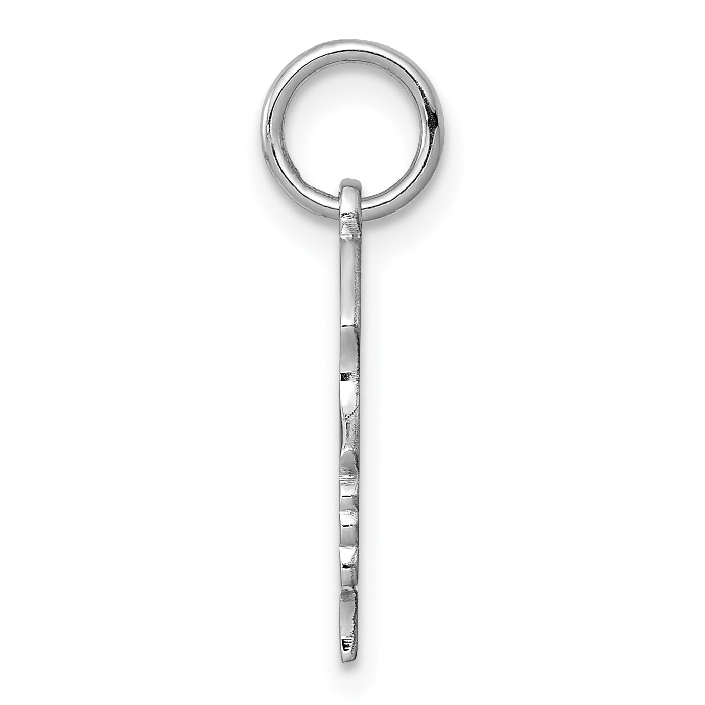 Sterl Silver Rh-plt Engraveable Girl Polished Front/Satin Back Disc Charm