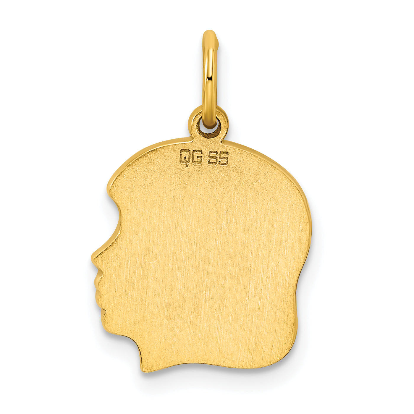 Sterling Silver GP Engraveable Girl Polished Disc Charm