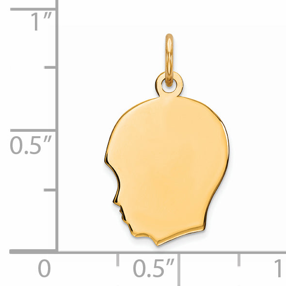 Sterling Silver GP Engraveable Boy Polished Disc Charm