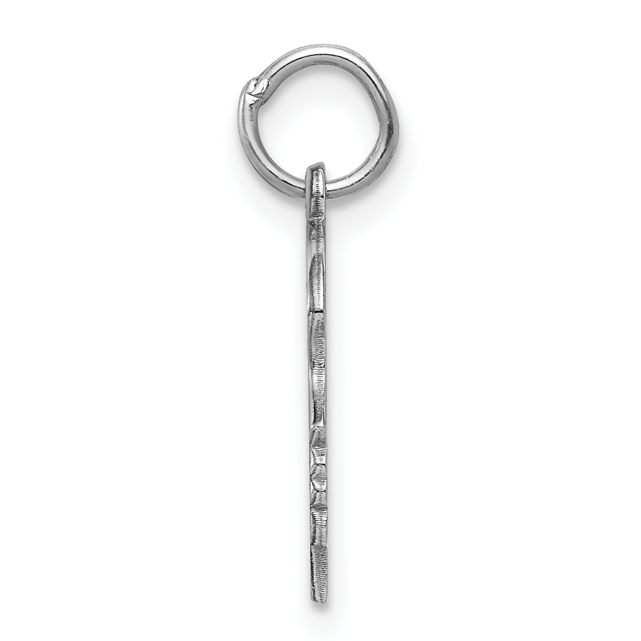 Sterl Silver Rh-plt Engraveable Girl Polished Front/Satin Back Disc Charm