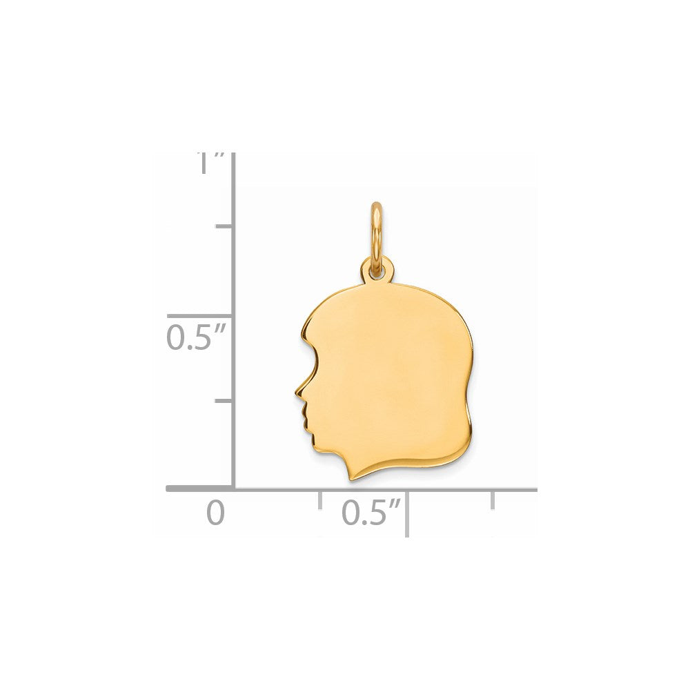 Sterling Silver GP Engraveable Girl Polished Disc Charm