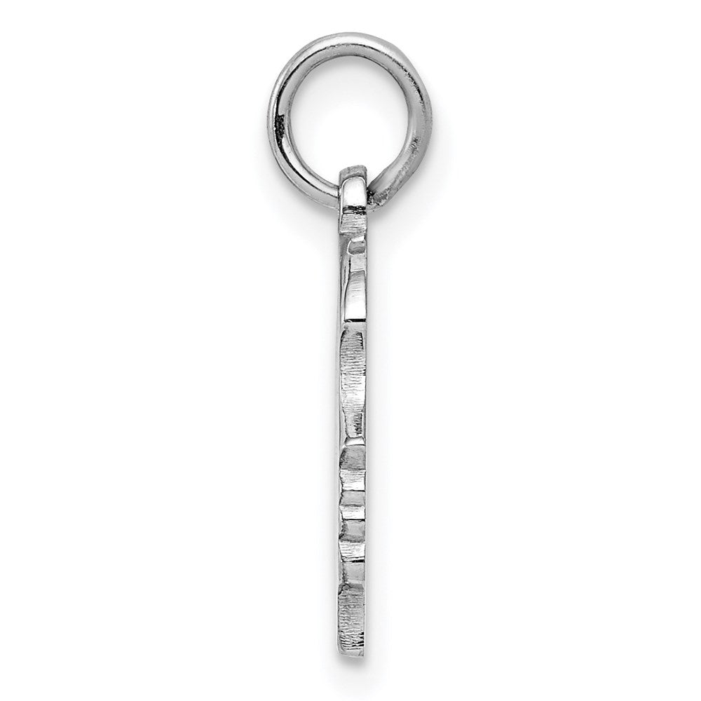 Sterl Silver Rh-plt Engraveable Girl Polished Front/Satin Back Disc Charm