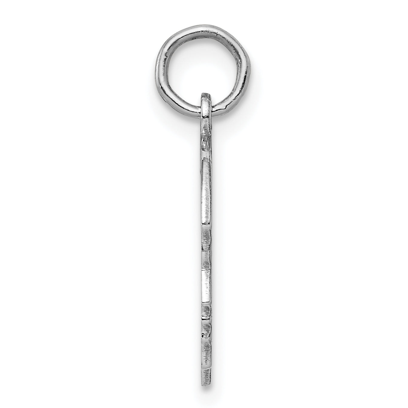 Sterl Silver Rh-plt Engraveable Boy Polished Front/Satin Back Disc Charm