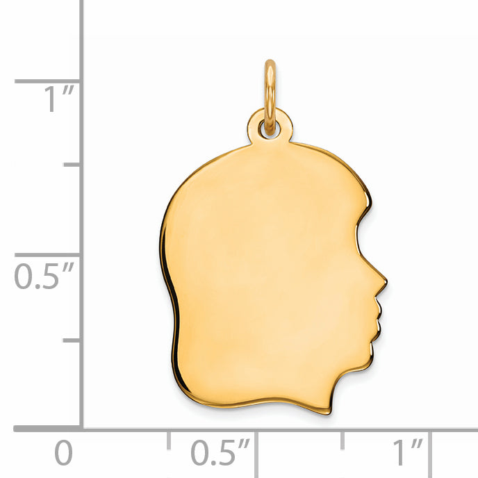 Sterling Silver GP Engraveable Girl Polished Disc Charm