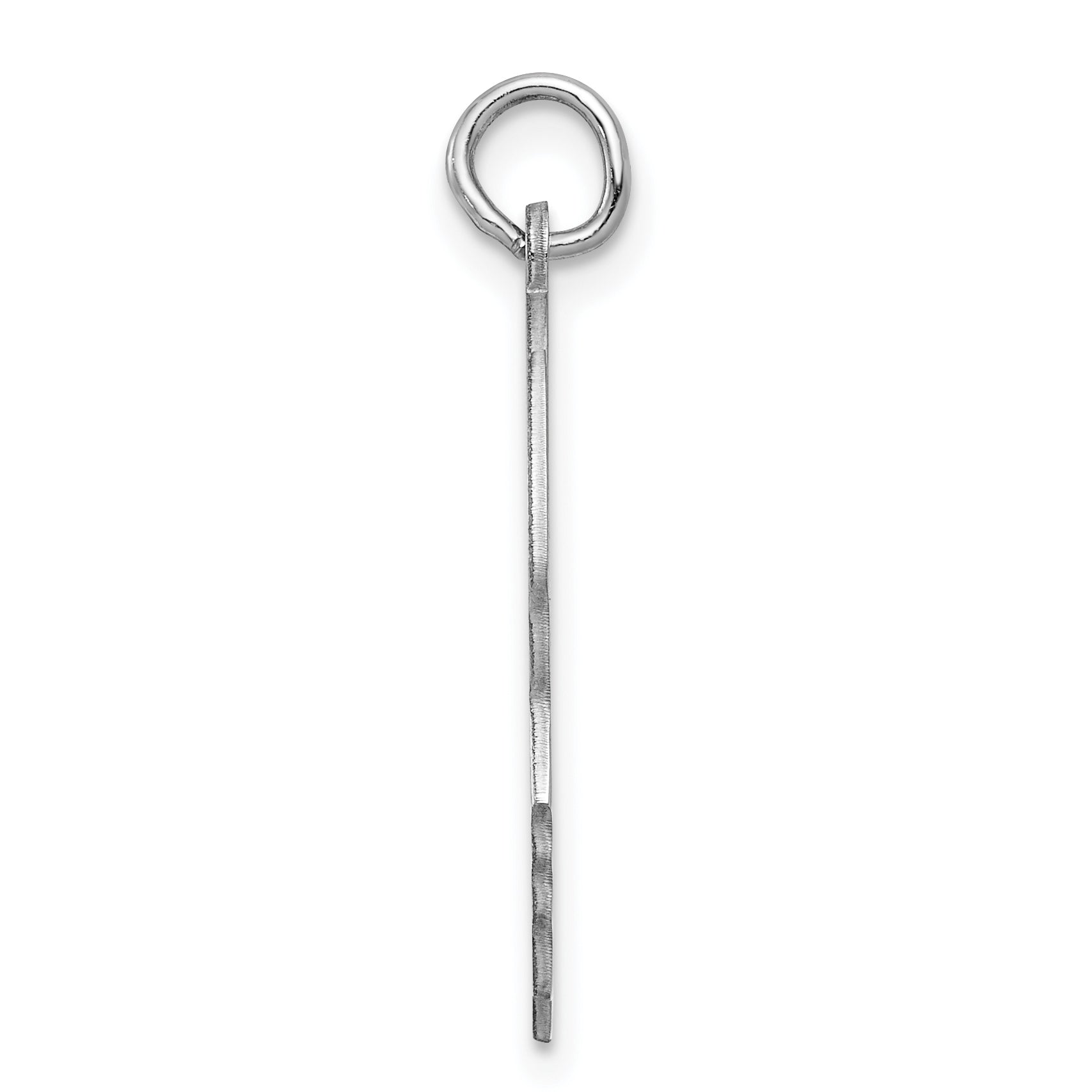 Sterling Silver Rhod-plate Eng. Boy Disc Charm Polish on Front/Back